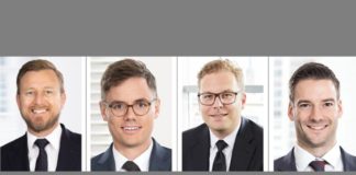 Neue Partner bei Lutz Abel: Björn Weidehaas, Philipp Hoene, Frank Hahn, Dr. Bernd Flucke (v.l.n.r.)