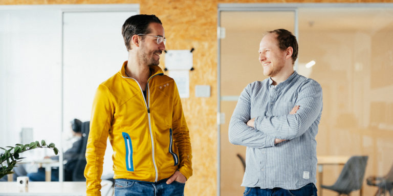 Adrian Thoma und Eric Heintze, Gründermotor Management (v.l.n.r.)