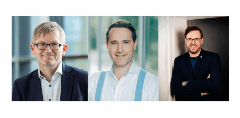 Prof. Dr. Helmut Schönenberger (UnternehmerTUM), Jörg Landsch (Deutsche Bank) & Christoph Haß (Possehl Digital)