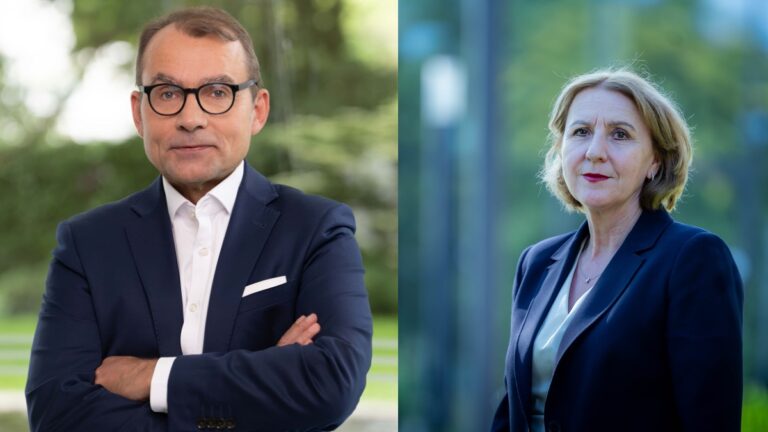 Dr. Jörg Goschin, KfW Capital (l.), Fatma Dirkes, Frankfurt School of Finance & Management (r.) (c) KfW Capital/W. Vorjohann, Frankfurt School of Finance & Management