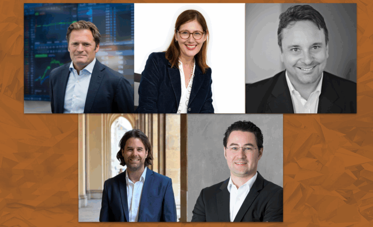 Adam Kostyál (Nasdaq Stockholm), Regina Hodits (Angelini Ventures), Hubert Birner (TVM Capital Life Science), Mathias Klozenbücher (FCF) & Dr Thomas Raueiser (NRW.Bank)