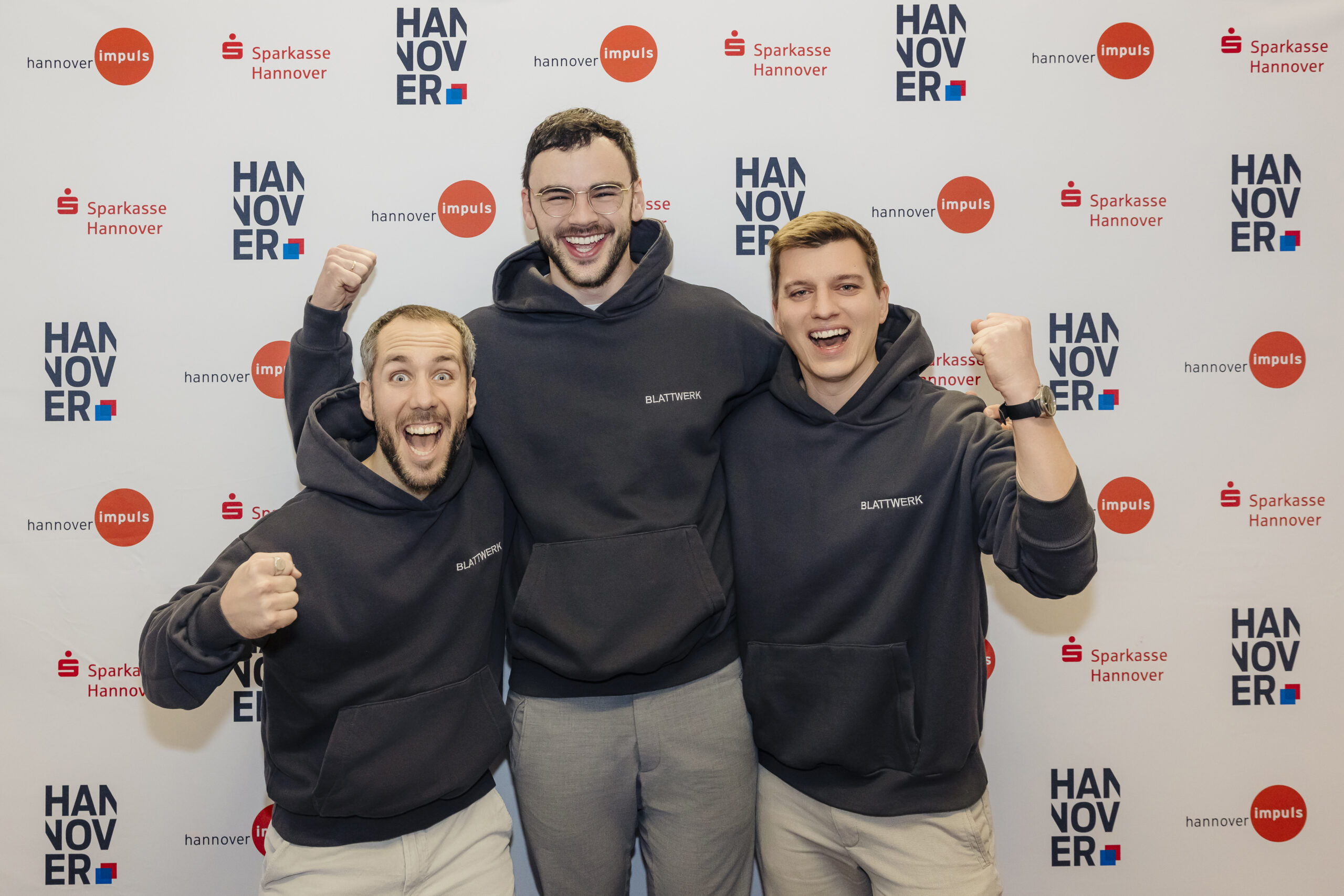 Gewinner*innen „Next Mittelstand“: Die Blattwerk UG - Kevin Faeseler, Constantin Berhorst-Mund und Tim Fricke