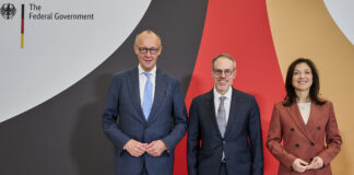 Bundeskanzler Friedrich Merz, David Zapolsky (Chief Global Affairs & Legal Officer, Amazon) & Bundeswirtschaftsministerin Katherina Reiche